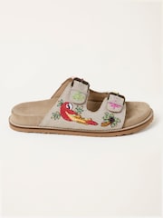 FatFace Natural Coco Embroiderd Footbed Sandal - Image 3 of 5