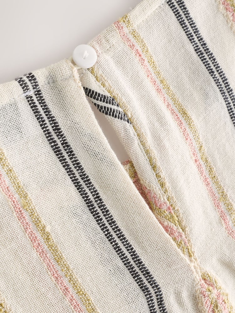 Peach Pink Lightweigth Summer Striped Shell Top - Image 2 of 3