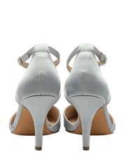 Ravel Silver Satin Pointed Toe Heeled Shoes - Image 3 of 4