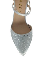Ravel Silver Satin Pointed Toe Heeled Shoes - Image 4 of 4