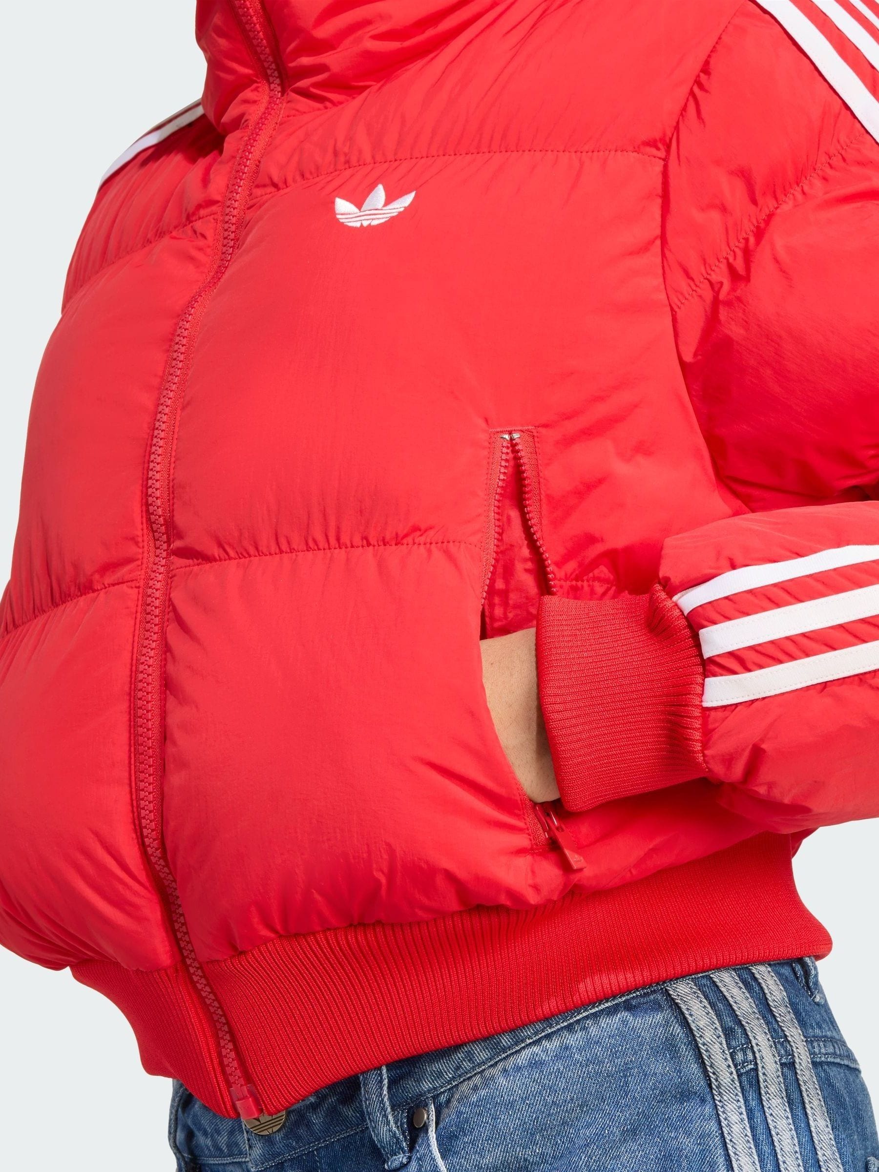 Buy adidas Originals Red Adicolor Cropped Synthetic Down Puffer