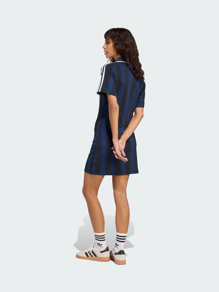 adidas Originals Blue Football Inspired Graphic Dress - Image 2 of 5