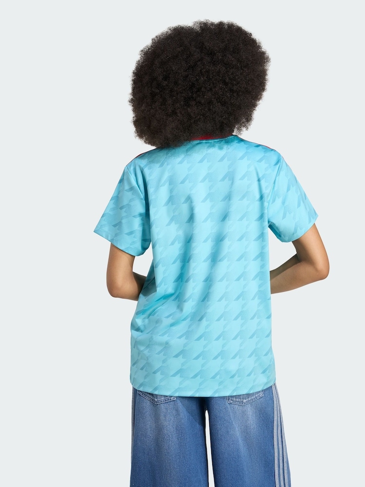 adidas Originals Blue Graphic Football Allover Print Jersey - Image 2 of 5 adidas Originals Blue Graphic Football Allover Print Jersey - Image 2 of 5