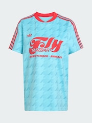 adidas Originals Blue Graphic Football Allover Print Jersey - Image 5 of 5