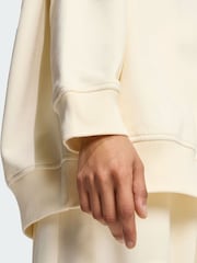 adidas Originals White Essentials Linear Oversized Crew Sweatshirt - Image 3 of 5