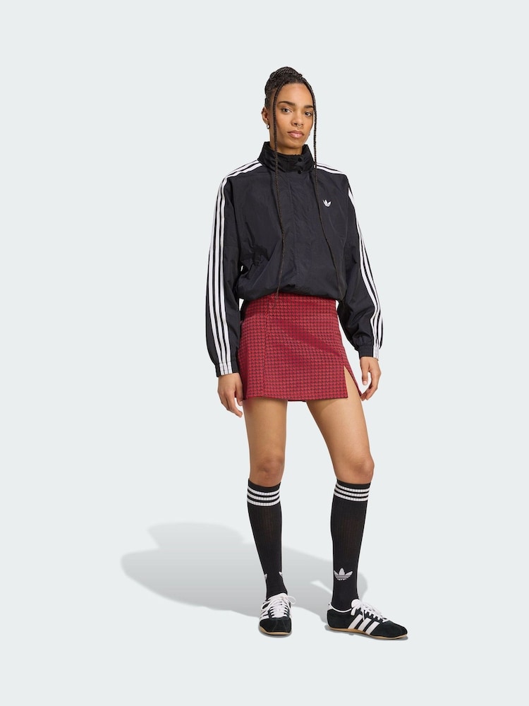 adidas Originals Red Houndstooth Tailored Skirt - Image 1 of 5