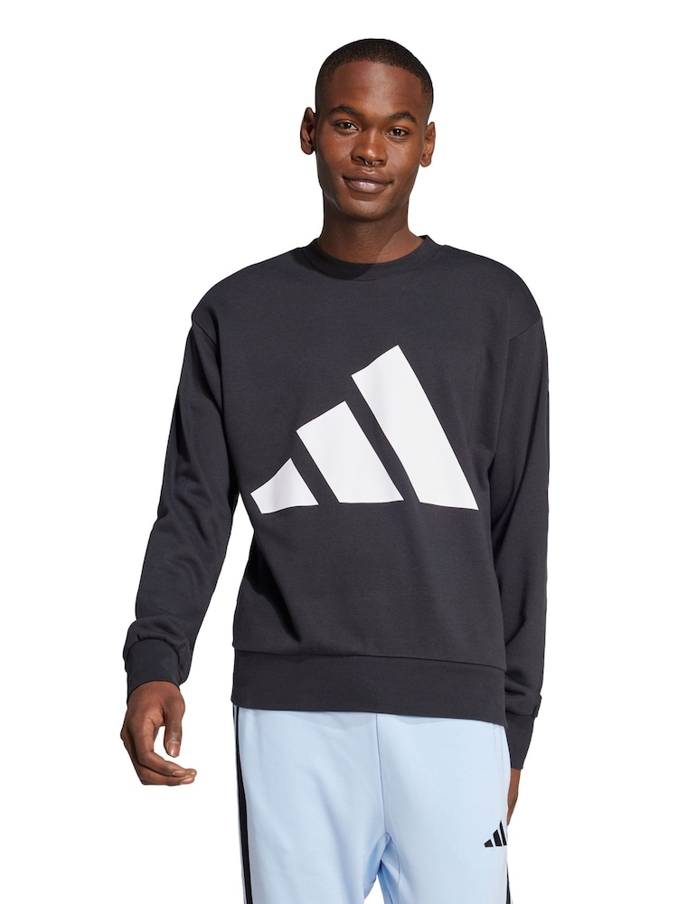 adidas Black Essentials Big Logo French Terry Sweatshirt - Image 1 of 5 adidas Black Essentials Big Logo French Terry Sweatshirt - Image 1 of 5