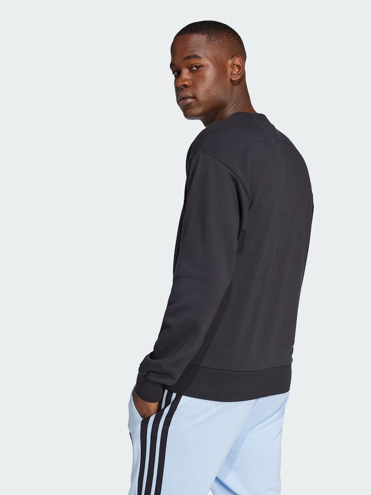 adidas Black Essentials Big Logo French Terry Sweatshirt - Image 2 of 5 adidas Black Essentials Big Logo French Terry Sweatshirt - Image 2 of 5