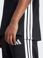 adidas Black Essentials 3-Stripes Piqué Polo Shirt - Image 4 of 5