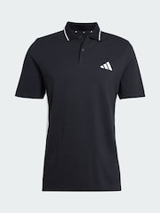 adidas Black Essentials 3-Stripes Piqué Polo Shirt - Image 5 of 5