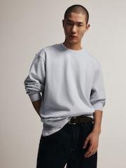 The Set 3 Pack Heavy Cotton Loop Back Crew Neck Sweat Tops Blue/Navy - Image 1 of 13