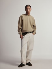 The Set 3 Pack Heavy Cotton Loop Back Crew Neck Sweat Tops Blue/Navy - Image 10 of 13