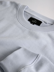 The Set 3 Pack Heavy Cotton Loop Back Crew Neck Sweat Tops Blue/Navy - Image 13 of 13