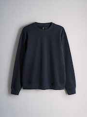The Set 3 Pack Heavy Cotton Loop Back Crew Neck Sweat Tops Blue/Navy - Image 4 of 13