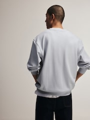 The Set 3 Pack Heavy Cotton Loop Back Crew Neck Sweat Tops Blue/Navy - Image 8 of 13