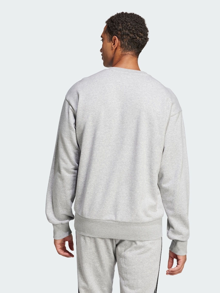 adidas Grey Essentials Big Logo French Terry Sweatshirt - Image 2 of 5 adidas Grey Essentials Big Logo French Terry Sweatshirt - Image 2 of 5