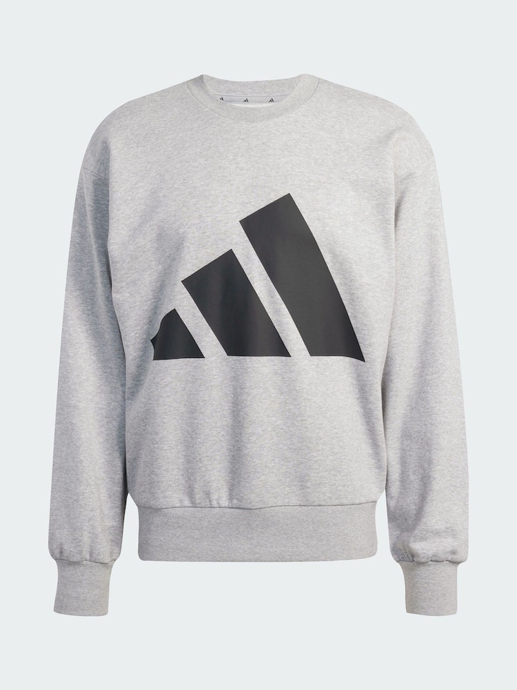 adidas Grey Essentials Big Logo French Terry Sweatshirt - Image 6 of 6 adidas Grey Essentials Big Logo French Terry Sweatshirt - Image 6 of 6