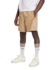adidas Originals Brown Monogram Regular Mesh Shorts - Image 1 of 5