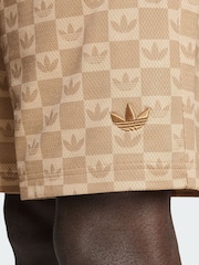 adidas Originals Brown Monogram Regular Mesh Shorts - Image 3 of 5
