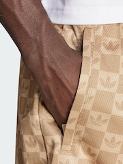 adidas Originals Brown Monogram Regular Mesh Shorts - Image 4 of 5