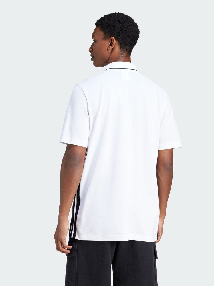 adidas White Essentials 3-Stripes Piqué Polo Shirt - Image 2 of 5 adidas White Essentials 3-Stripes Piqué Polo Shirt - Image 2 of 5