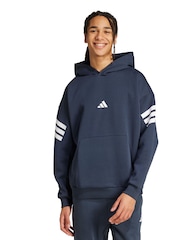 adidas Blue Future Icons 3-Stripes Hoodie - Image 1 of 5