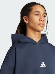 adidas Blue Future Icons 3-Stripes Hoodie - Image 3 of 5