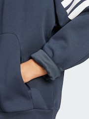 adidas Blue Future Icons 3-Stripes Hoodie - Image 4 of 5