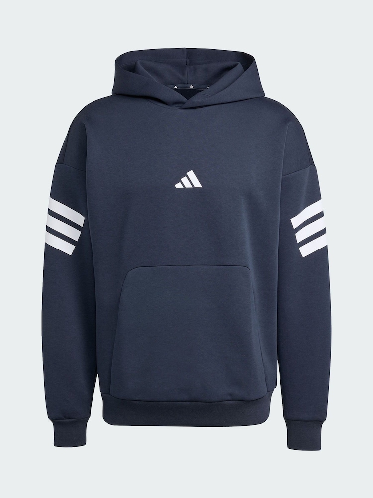 adidas Blue Future Icons 3-Stripes Hoodie - Image 5 of 5