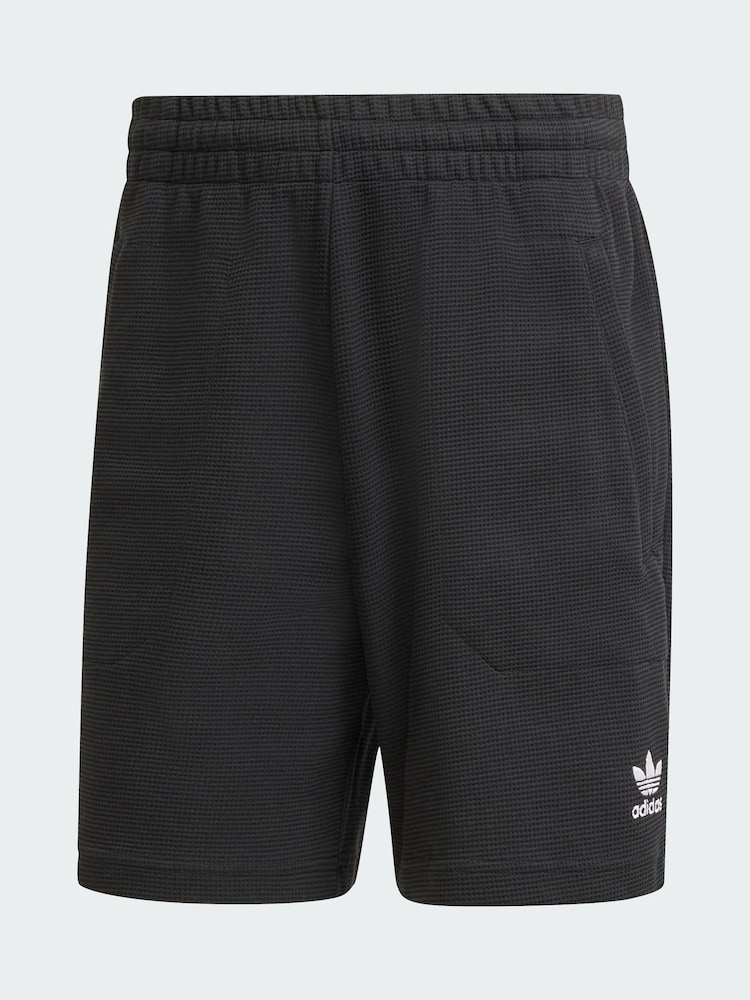 adidas Originals Black Essentials Trefoil Waffle Shorts - Image 5 of 5