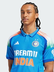 adidas Blue India Cricket One Day International Jersey - Image 2 of 3