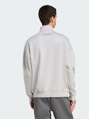adidas Grey Mercedes  AMG Petronas Formula One Team Silver Arrows Half-Zip Sweatshirt - Image 2 of 5
