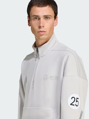 adidas Grey Mercedes  AMG Petronas Formula One Team Silver Arrows Half-Zip Sweatshirt - Image 3 of 5