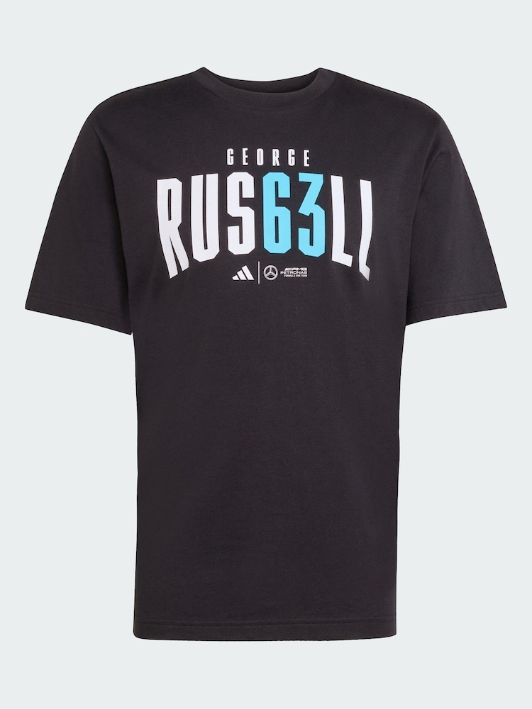 adidas Black Mercedes AMG Petronas Formula One Team George Russell T-Shirt - Image 5 of 5 adidas Black Mercedes AMG Petronas Formula One Team George Russell T-Shirt - Image 5 of 5