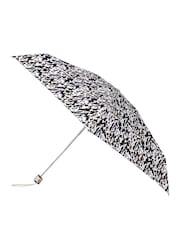 Totes Brown Compact Flat Striped Clouds Print Umbrella - Image 1 of 3
