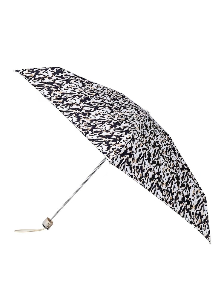 Totes Brown Compact Flat Striped Clouds Print Umbrella - Image 1 of 3 Totes Brown Compact Flat Striped Clouds Print Umbrella - Image 1 of 3