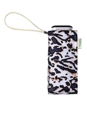 Totes Brown Compact Flat Striped Clouds Print Umbrella - Image 2 of 3