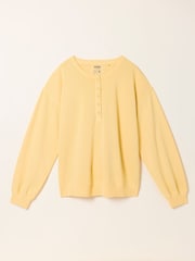 FatFace Heneley Yellow Garment Dye Sweat Top - Image 1 of 1