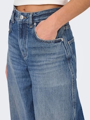 ONLY Blue High Waisted Barrel Leg Jeans - Image 3 of 6