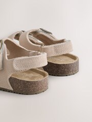 Neutral Wide Fit (G) Double Buckle Leather Sandals - Image 6 of 6