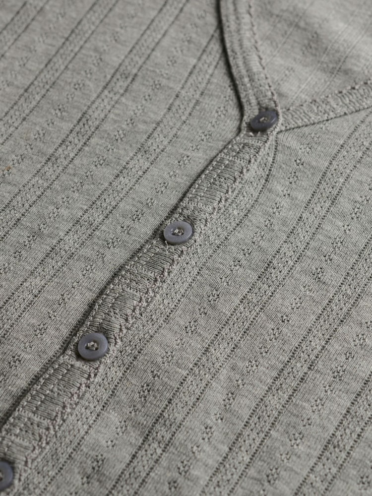 Superdry Grey Athletic Essential Pointelle Cardigan - Image 10 of 10