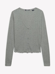 Superdry Grey Athletic Essential Pointelle Cardigan - Image 9 of 10