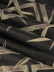Paoletti Black Bamboo Jacquard Eyelet Curtains - Image 5 of 5
