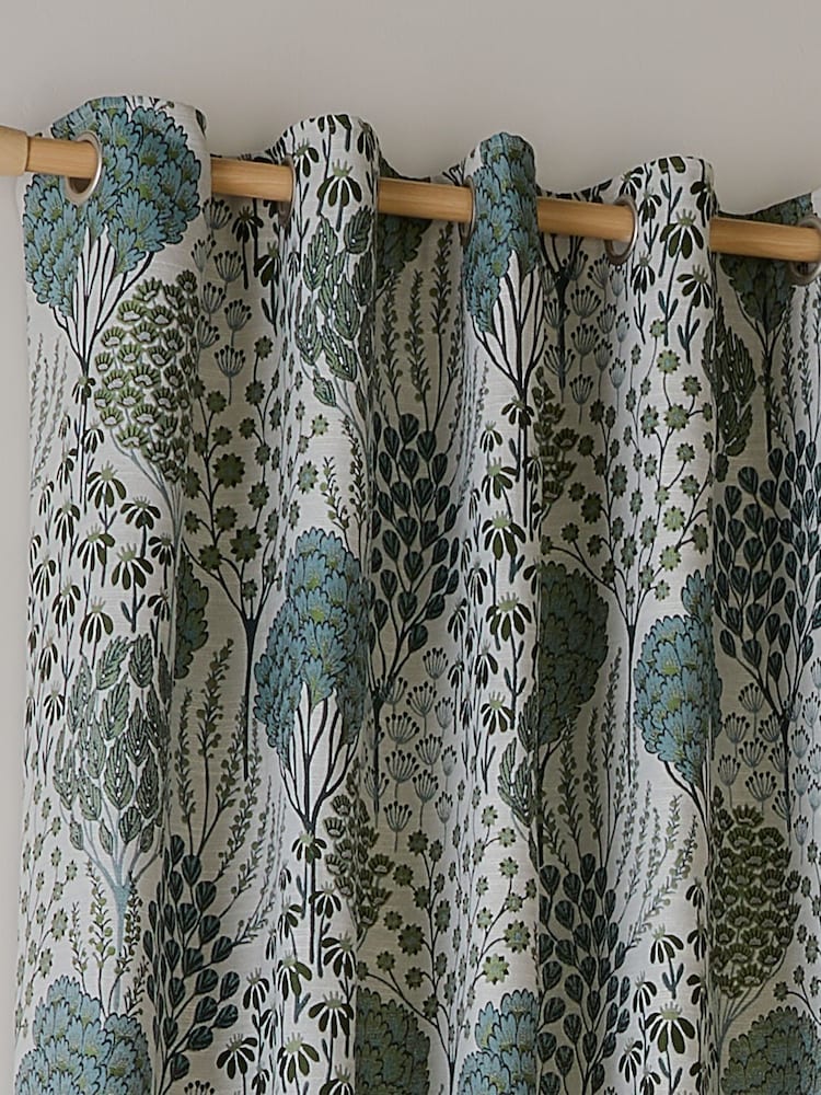 Wylder Green Ophelia Floral Jacquard Eyelet Curtains - Image 2 of 5 Wylder Green Ophelia Floral Jacquard Eyelet Curtains - Image 2 of 5