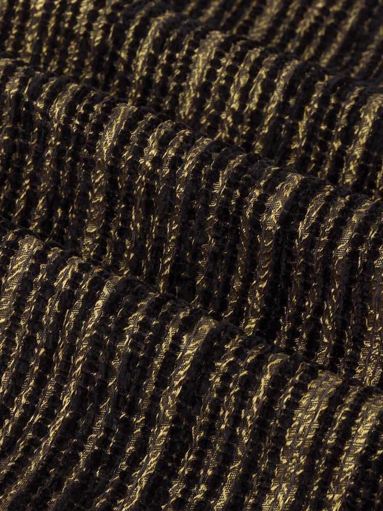 Paoletti Black Jupiter Chenille Jacquard Eyelet Curtains - Image 5 of 5 Paoletti Black Jupiter Chenille Jacquard Eyelet Curtains - Image 5 of 5