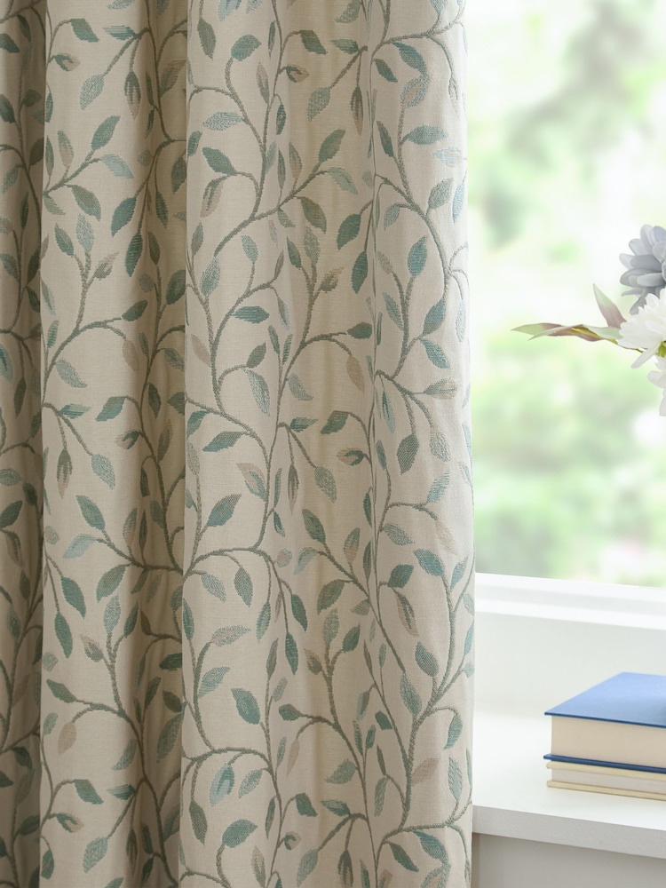 Voyage Maison Blue Cervino Floral Jaquard Pencil Pleat Curtains - Image 3 of 3 Voyage Maison Blue Cervino Floral Jaquard Pencil Pleat Curtains - Image 3 of 3