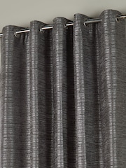 Paoletti Grey Jupiter Chenille Jacquard Eyelet Curtains - Image 3 of 6