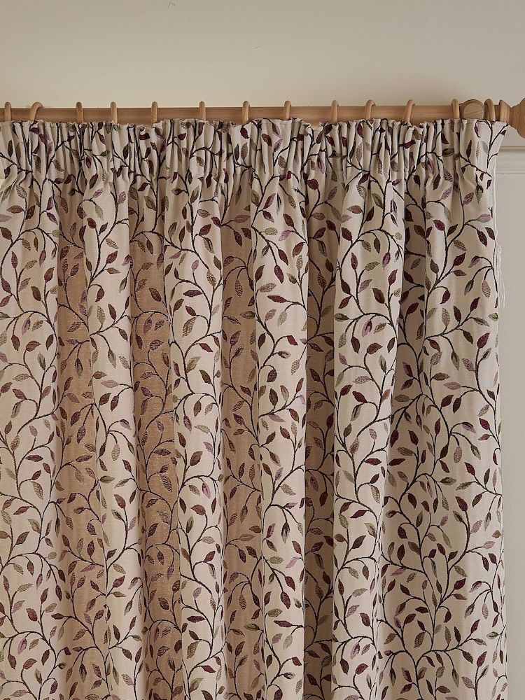 Voyage Maison Purple Cervino Floral Jaquard Pencil Pleat Curtains - Image 2 of 5 Voyage Maison Purple Cervino Floral Jaquard Pencil Pleat Curtains - Image 2 of 5