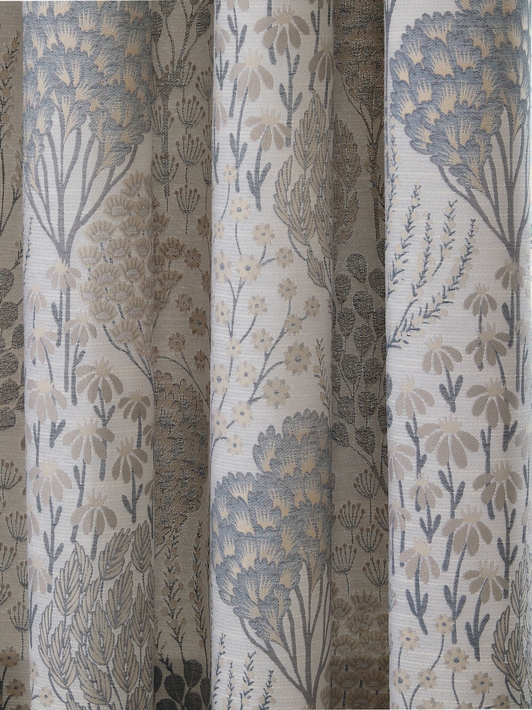 Wylder Blue Wedgewood Ophelia Floral Jacquard Line Curtains - Image 4 of 4 Wylder Blue Wedgewood Ophelia Floral Jacquard Line Curtains - Image 4 of 4