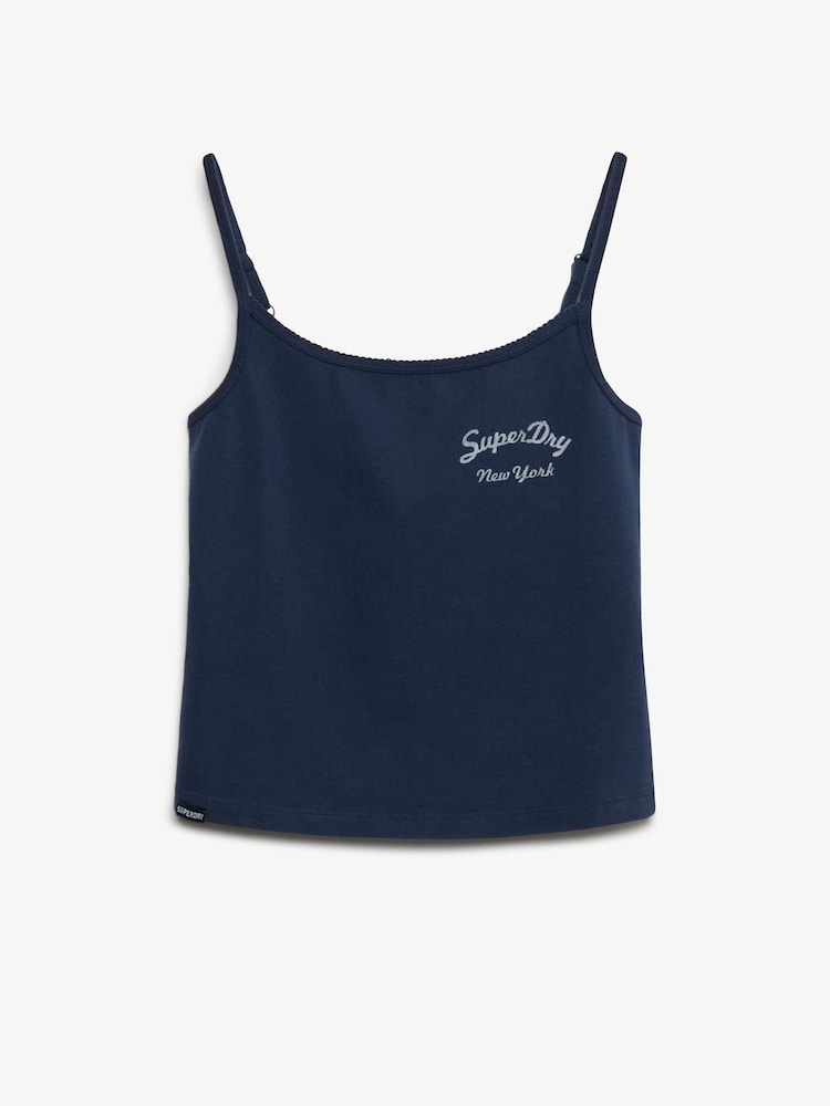 Superdry Navy Blue Athletic Essential Graphic Cami - Image 1 of 2